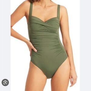 One piece Swimsuit, Size M, Army Green, Brand Ekouaer
